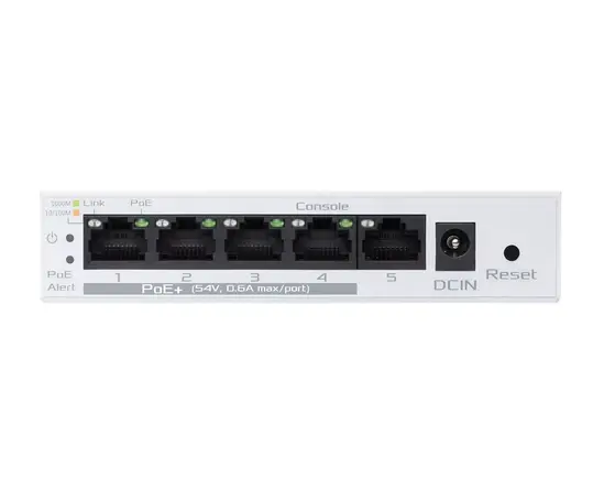 Комутатор Asus Business 5Port Smart Managed Switch PoE+,ExpertWiFi EBP15, 4 ports PoE+, 60W, VLAN, QoS, Port Mirroring, wall mounting,White