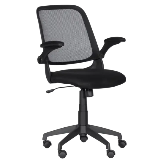 Работен стол АЛЕНА- снимка отстрани, мрежа, дамаска 