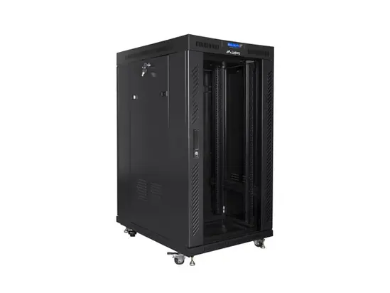 Комуникационен шкаф Lanberg rack cabinet 19' free-standing 22U800x1000 (flat pack) with mesh door lcd black v2