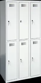 Метален гардероб FRT с 6 отделения 180х90х45 см - приближена снимка, сив, затворени врати