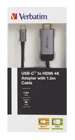 Адаптер Verbatim USB-C to HDMI Adapter - USB 3.1 Gen 1HDMI 1.5m Cable