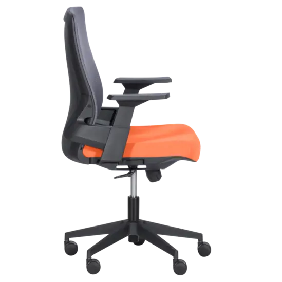 Работен стол АНЖЕЛ- снимка отстрани, черна база