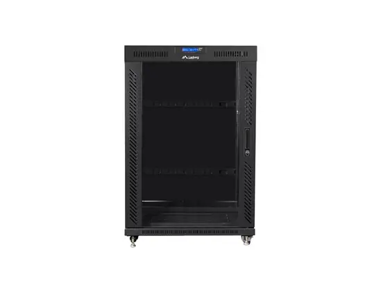 Комуникационен шкаф Lanberg rack cabinet 19' free-standing 22U800x1000 (flat pack) with mesh door lcd black v2