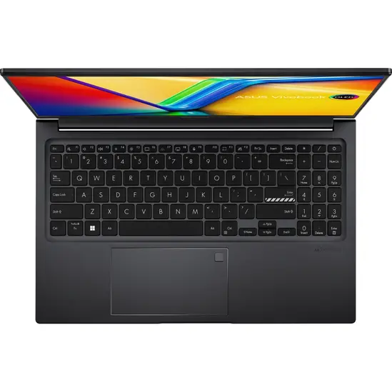 Лаптоп Asus Vivobook M1505YA-MA130W, AMD Ryzen R7-7730U, 15.6 " OLED (2880X1620) 16:9 16GB LPDDR4 (8 GB on BD),512 GB SSD,Backlit Chiclet Keyboard , Windows 11 Home, Black