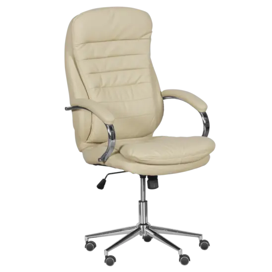 Директорски стол ВЕНЦИСЛАВ - снимка отпред, цвят-крем