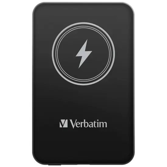Външна батерия Verbatim MCP-5BK Power Pack 5000 mAh with UBS-C® PD 20W  Magnetic Wireless Charging 15W Black