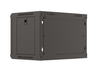 Комуникационен шкаф Lanberg rack cabinet 19' wall-mount 6U/540x350 (flat pack) with glass door black