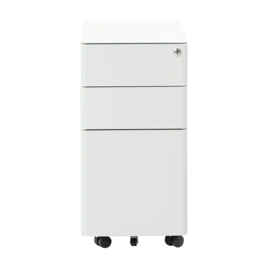 Метален контейнер F BTL с 3 чекмеджета - сив, сниман в профил, затворени чекмеджета