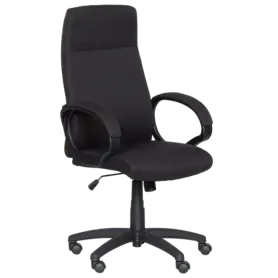 Директорски стол ЛЕНА -снимка отпред, черна дамаска