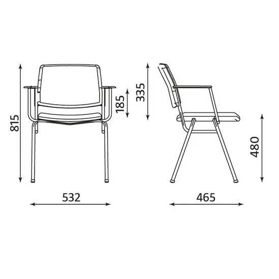 Посетитеслки стол ИВЕТ хром- размер на стола