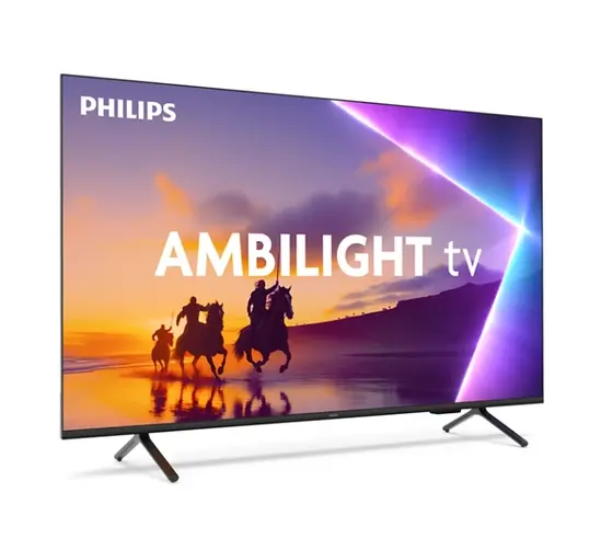 Телевизор Philips 50PUS851012, 50' 4K Ultra HD QLED, 3840x2160p, DVB-TT2T2-HDCSS2, 60Hz, Ambilight 3, Pixel Precise UHD, 90% DCI, HDR+, Titan OS, Dolby Atmos, Dolby Digital, VRR, 3*HDMI, 2*USB, 802.11ac, 20W RMS, Black