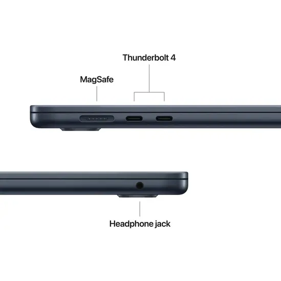 Лаптоп Apple MacBook Air 15.3: Apple M5 chip with 10-core CPU and 10-core GPU, 16GB, 1TB SSD - Midnight