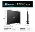 Телевизор Hisense 50" E7Q Pro, 4K Ultra HD 3840x2160, QLED, Quantum Dot, 144Hz, HDR 10+ adaptive, HLG, Dolby Vision, DTS Virtual X, Smart TV, WiFi 5GHz, WiFi Direct, BT, Anyview Cast, 3xHDMI, 2xUSB, LAN, CI+, DVB-T2/C/S2, Black