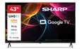 Телевизор Sharp 43HL4265E, 43" Google TV, 4K Ultra HD  3840x2160 Frameless, 1 000 000:1, AQUOS, DVB-T/T2/C/S/S2, Active Motion 1000, HDR10, Dolby Atmos, Dolby Vision, Google Assistant, Google Cast, HDMI 2.1 with eARC, 3.5mm Headphone jack / line-out, USB,