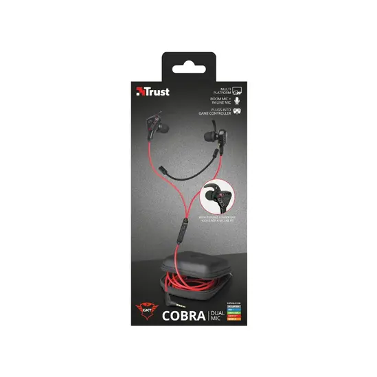 Слушалки TRUST GXT 408 Cobra Multiplatform Gaming Earphones