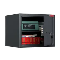 Отворен Метален сейф PMT 280, напълнен с документи 