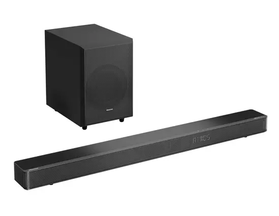 Аудио система Hisense AX3125H 3.1.2Ch Sound Bar with Wireless Subwoofer, 440W, Dolby Atmos, Bluetooth 5.3, 4K HDMI Pass Through, DTS:X, HDMIAUXARCOpticalUSB, 7 EQ Modes