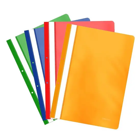Папки PVC с универсална перфорация в жълто, червено, синьо и зелено