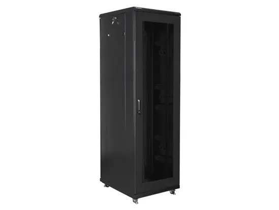 Комуникационен шкаф Lanberg rack cabinet 19' free-standing 42U600x800 (flat pack) with mesh door black