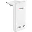 Зарядно устройство Verbatim Fold 'n' Go GaN Charger 65W EU plug White
