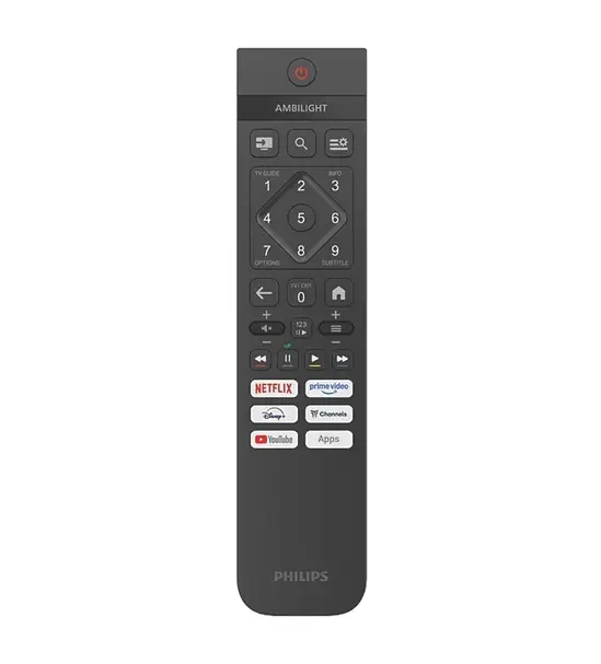 Телевизор Philips 43PQS8501/12, 43'' 4K UHD QLED (3840x2160), DVB-T/T2/T2-HD/C/S/S2, 60Hz, 3 sided Ambilight, Pixel Precise UHD, HDR10+, HLG, Dolby Atmos, Titan OS , VRR,  3*HDMI, 2*USB, WiFi 5, BT 5.4, AirPlay, 20W RMS, Black