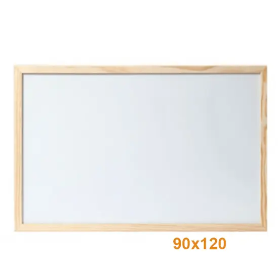 Бяла дъска с дървена рамка 90х120 см - с размери