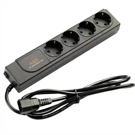 Разклонител AEG IEC C14, 4 гнезда, 1.8м кабел, черен