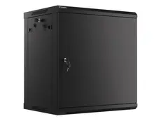 Комуникационен шкаф Lanberg rack cabinet 19' wall-mount 12U600x450 for self-assembly with metal door black (flat pack)