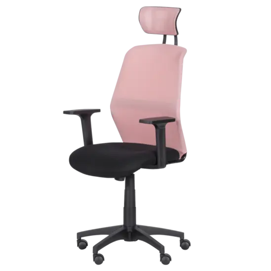 Директорски стол ДЕНИЦА- розова облегалка, черна седалка