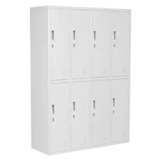 Гардероб метален BTL с 8 отделения 16210945 -сниман отстрани, празен, затворени врати, сив