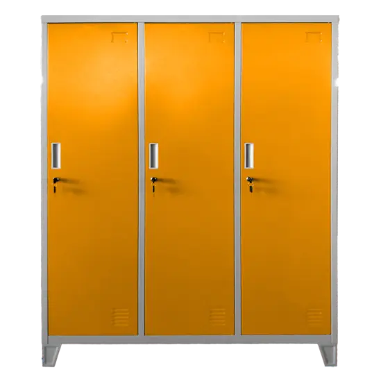 Метален гардероб детски BTL JZ с 3 отделения 150x120x40 смзатворен, оранжев