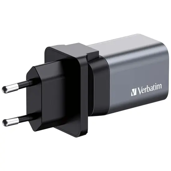 Зарядно устройство Verbatim GNC-35 GaN Charger 2 Port 35W USB AC (EUUKUS)