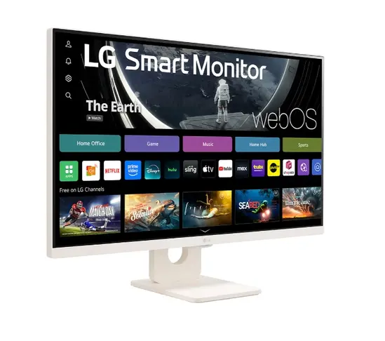 Монитор LG 27U511SA-W, 27' IPS Smart webOS23, 100Hz, 5ms, 1300:1, 250cdm, FHD 1920x1080, ThinQ, sRGB 99%, HDR 10, HDMI, USB, Bluetooth, AirPlay 2, Speacers 5W x 2, Tilt, White