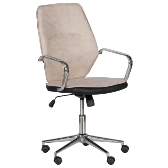 Работен стол ИВАН -сниман отпред, еко кожа, хром. база