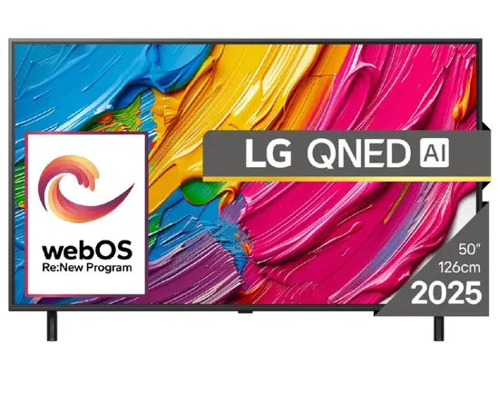 Телевизор LG 50QNED80A3A, 50' 4K QNED HDR Smart TV, 3840x2160, DVB-T2CS2, Alpha 7 AI Processor, HDR10  HLG, webOS 25 ThinQ, VRR  ALLM  HGiG, 4K Upscaling, WiFi 5, Voice Controll, Bluetooth 5.1, AirPlay 2, LAN, CI, HDMI, SPDIF, Google Cast, 2 pole Sta