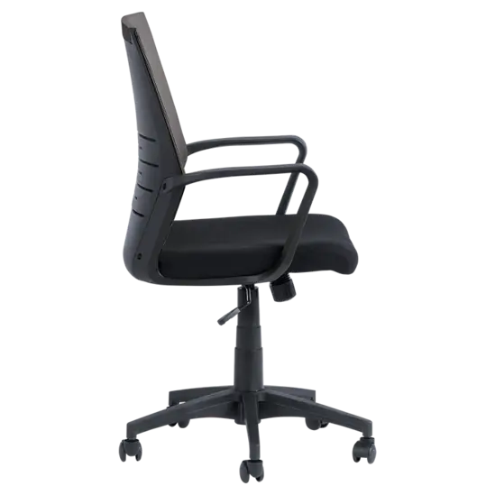 Офис стол МИРО- снимка отстрани, черен цвят