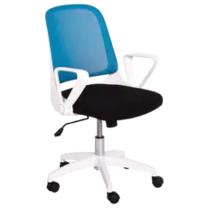 Работен стол ДИЛЯН- син с черно, бял полипропилен