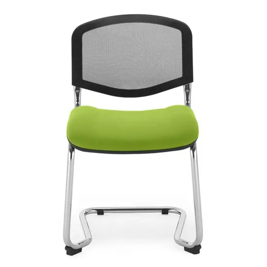 Посетителски стол СЛАВИ- зелен цвят дамаска