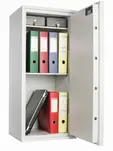 Метален сейф PMT взломоустойчив 800 EL - отворен, пълен с класьори