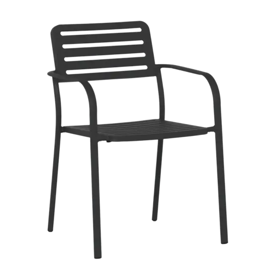 Градински стол ЛАЗУР- черен цвят на метала