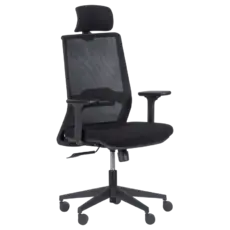 Директорски стол ВАЛТЕР-снимка отстрани, черен