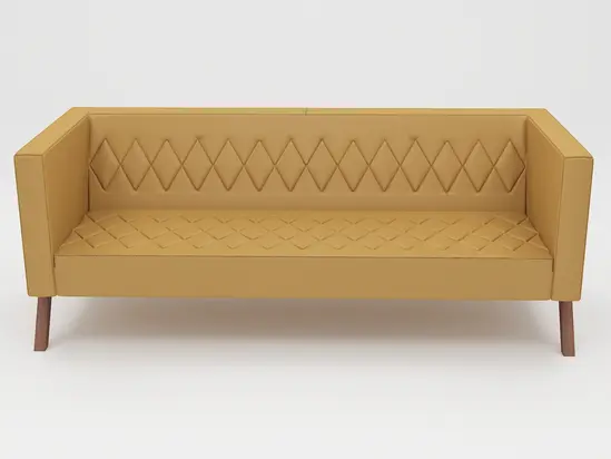 Диван триместен ТУТРАКАН ANT 03 - сниман в профил, жълта дамаска