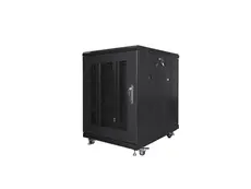 Комуникационен шкаф Lanberg rack cabinet 19' free-standing 15U600x800 (flat pack) with mesh door black