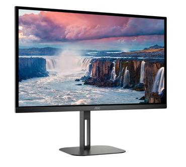 Монитор AOC Q27V5N/BK, 27' VA WLED, 2560x1440@75Hz, 4ms GtG, 300cd m/2, 4000:1, 20M:1 DCR, Adaptive Sync, FlickerFree, Low Blue Light, 3Wx2, Tilt, Height Adjust, Pivot, Swivel, 2xHDMI, 2xDP