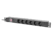 Разклонител Lanberg power distribution unit (pdu) 19' 1U 16a 2m 6x schuko outlets black