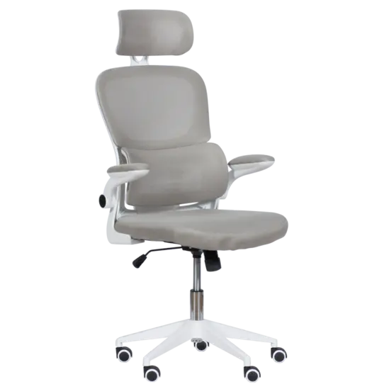 Директорски стол АТИЛА- снимка отпред, сив цвят