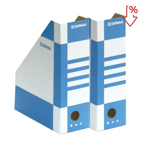 Вертикална поставка Donau картон син с пиктограма за намаление