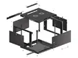 Комуникационен шкаф Lanberg rack cabinet 19' wall-mount 6U600x600 for self-assembly with metal door black (flat pack)