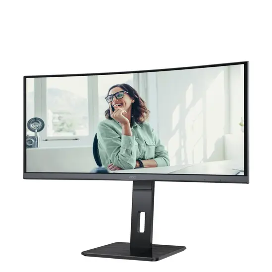 Монитор AOC CU34P3CV, 34" VA WLED, Curved 1500R, 3440x1440@100Hz, 4ms GtG, 1ms MPRT, 300cd m2, DCR 3000:1, 50M:1, AdaptiveSync, FlickerFree, Low Blue Light, 5Wx2, Tilt, Height Adjust, Swivel, HDMI, DP, USB hub