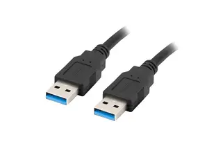 Кабел Lanberg USB-A (M) - USB-A (M) 3.0 cable 0.5m, black